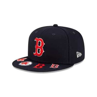 Blue Boston Red Sox Hat - New Era MLB Visor Hit 59FIFTY Fitted Caps USA1248507